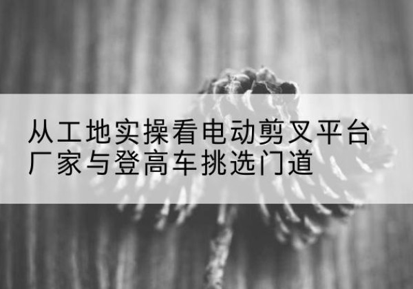 龙湾电动剪叉升降平台厂家-从工地实操看电动剪叉平台厂家与登高车挑选门道